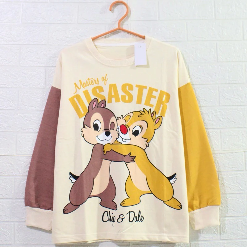 Potdemiel Lovely Chip 'n' Dale Disaster Boys Girls Crew Neck Sweatshirt Family Soft Comfy Relaxed-Fit Plus Size Autumn Winter