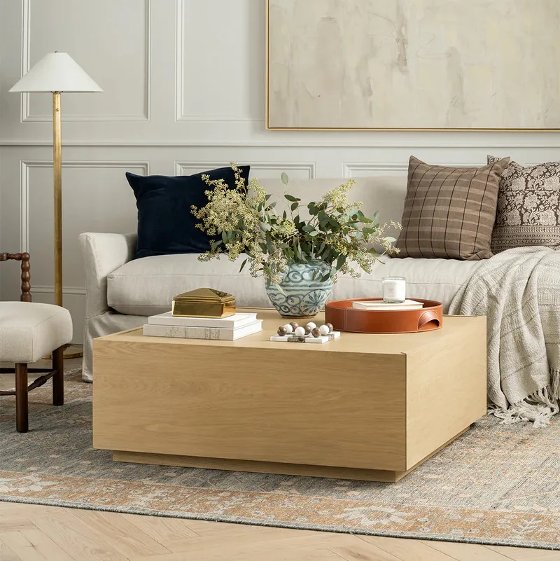 ✘x American Designer Retro Wabi-sabi Style Solid Wood Coffee Table for Home Living Room Cafe Hotel or Apartment Use&