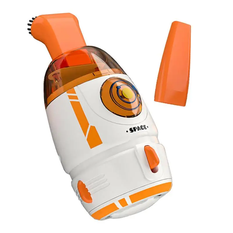 

Small Dust Cleaner Cartoon Rocket Handheld Desktop Vacuum Cleaner Multi-Functional Desktop Cleaning Too for Removing Debris