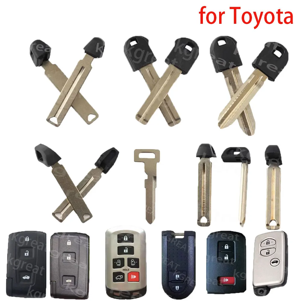 

10pcs Emergency Smart Prox Remote Key Fob Uncut Blade Blank Insert for Toyota Lexus/Sienna/Rushu/Camry Remote Key Accessories