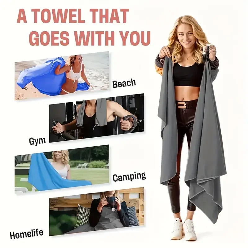 1pc Absorbent and Quick Drying Microfibre Travel Towel Quick Drying Super Soft Compact Sports Towel Camping Towel