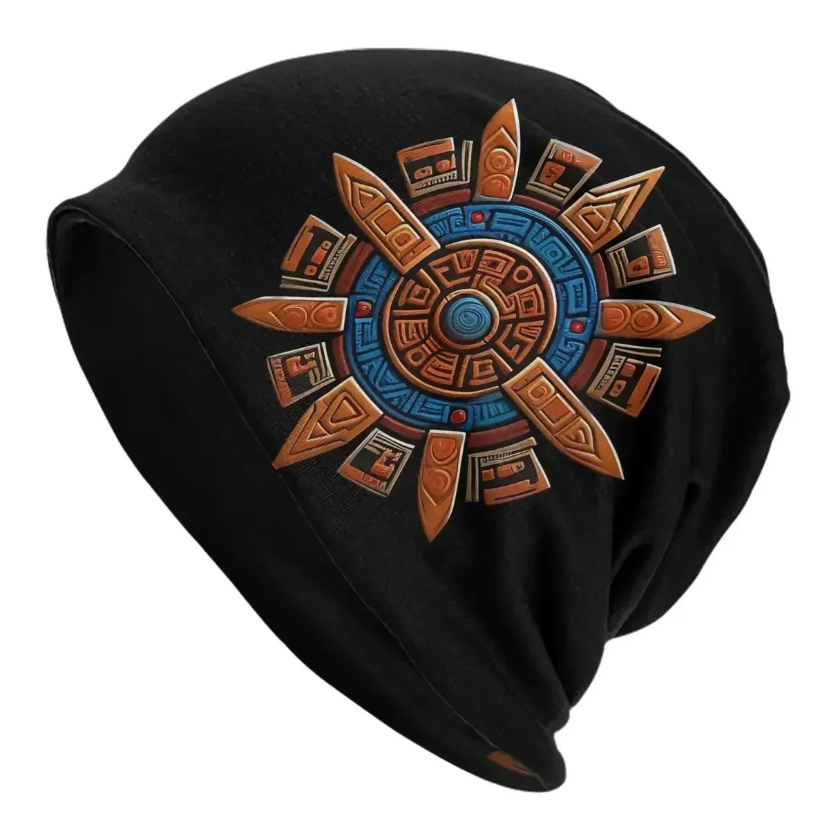 

Maya Indian Aztec Design Men Women Adult Beanies Caps Knitting Bonnet Hat Warm Fashion Autumn Winter Outdoor Skullies Hats