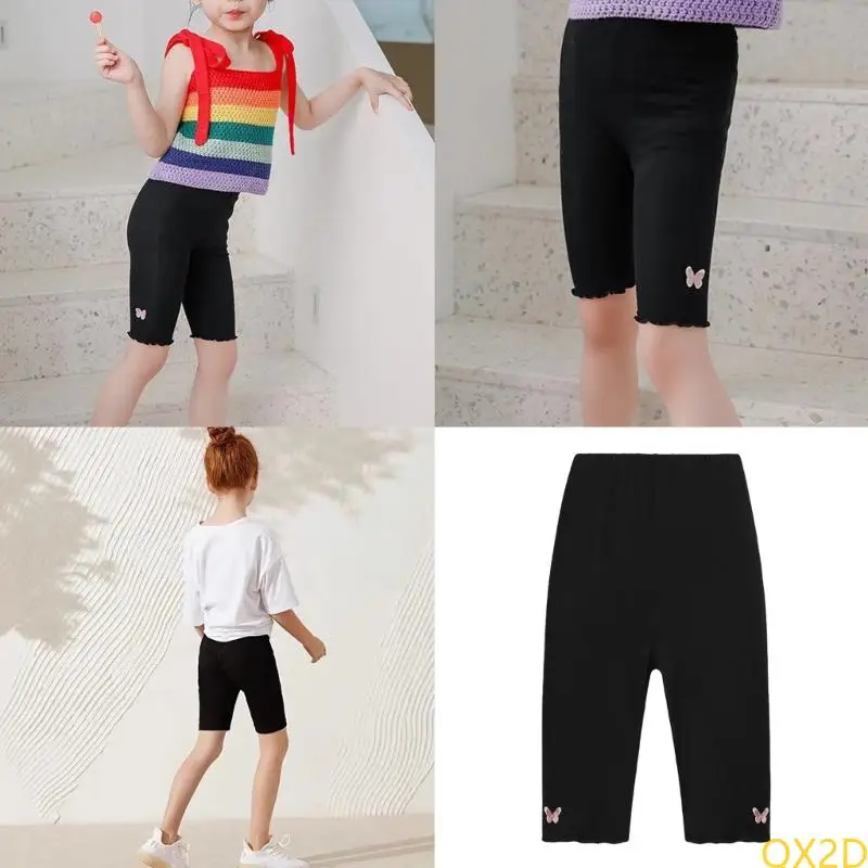 

2025 Summer Girls Shorts Solid Color Five-pointed Kids Leggings Safety Shorts