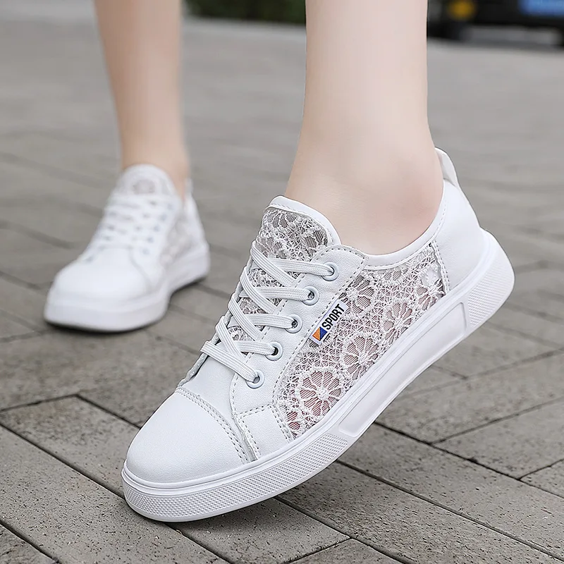 

Women's Lace Breathable Casual Shoes,Hollow-out Soft Soled Walking Shoes,Lightweight Summer Flat Footwear zapatos de mujer