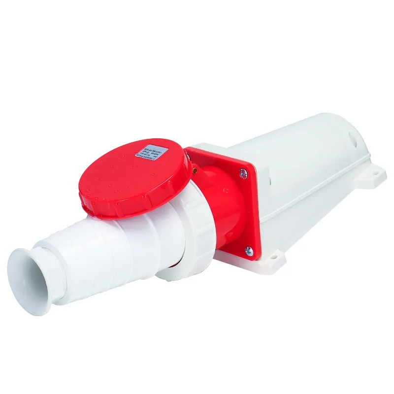 IP67 Waterproof Heavy-Duty Industrial Plug Socket Connector 3/4/5 Pin 63A/125A Male-Female Docking Non-Explosion-Proof