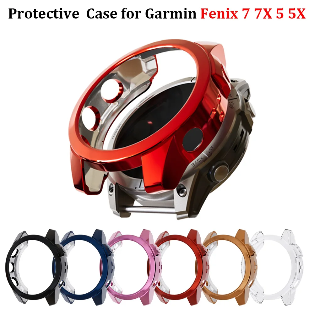 

Protective Case for Garmin Fenix 7 7X 5 5X TPU Half Cover Protector Plating