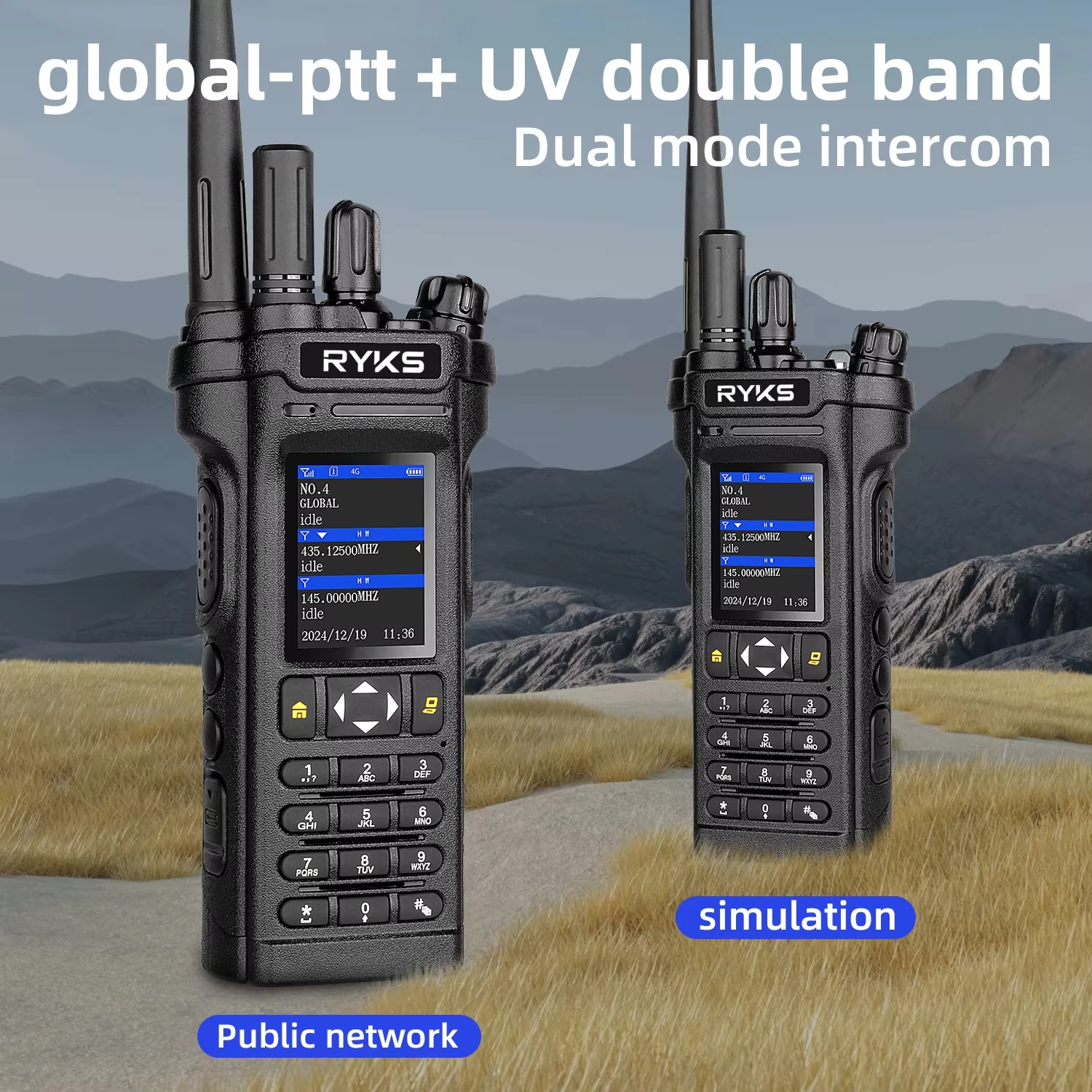 4G Walkie Talkie 5000Km 5288Plus Poc Radio Uhf Vhf 199Ch Single Call Group Call Type-C Charger Camping For Global Ptt