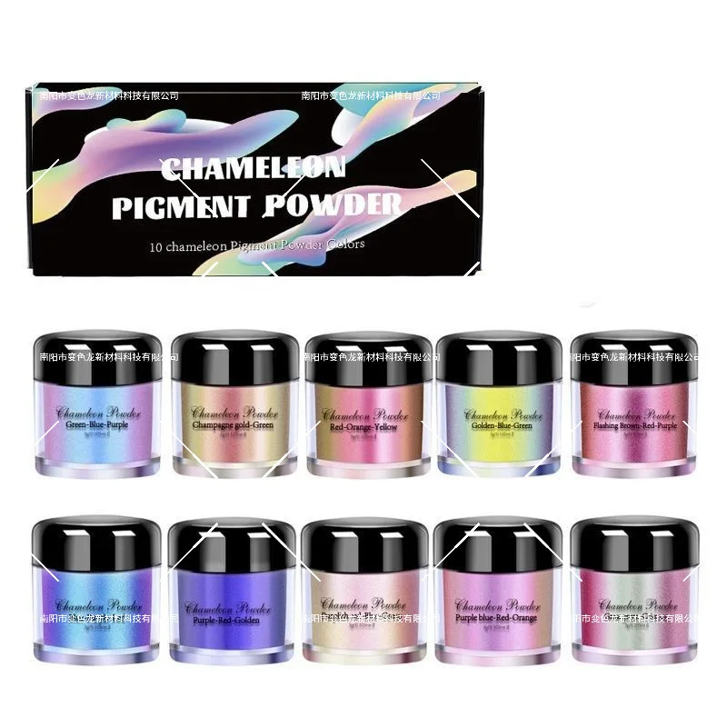 3g Metallic Chameleon Mica Powder 10 Colors Color Shift Pigment for Wax Seal Watercolor DIY Craft Projects