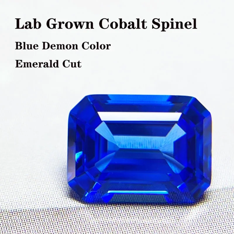 

L-Cobalt Spinel Emerald Cut Blue Demon Color VVS1 Lab Grown Diamond For DIY Jewelry Making Materials With Certificate WholesaleN