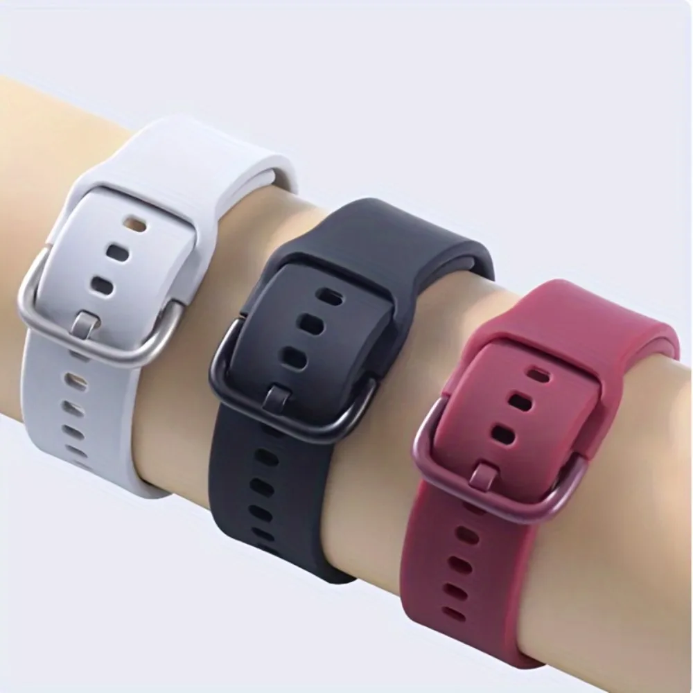Sport Silicone Buckle Band 20mm 22mm, for Samsung Galaxy Watch 7 6 5 4 Classic, for Huawei Watch GT 4 3 2, for Amazfit GTS GTR