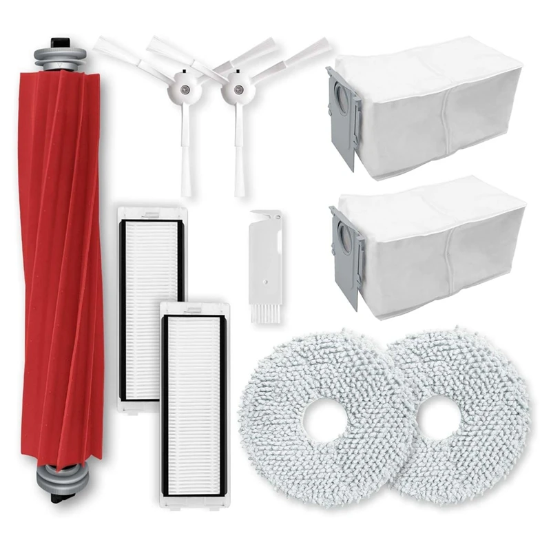 قطع غيار لـ Roborock Q Revo، P10 قطع غيار المكنسة الكهربائية الروبوتية الفرش الجانبية الرئيسية مرشحات Hepa وسادات الممسحة
