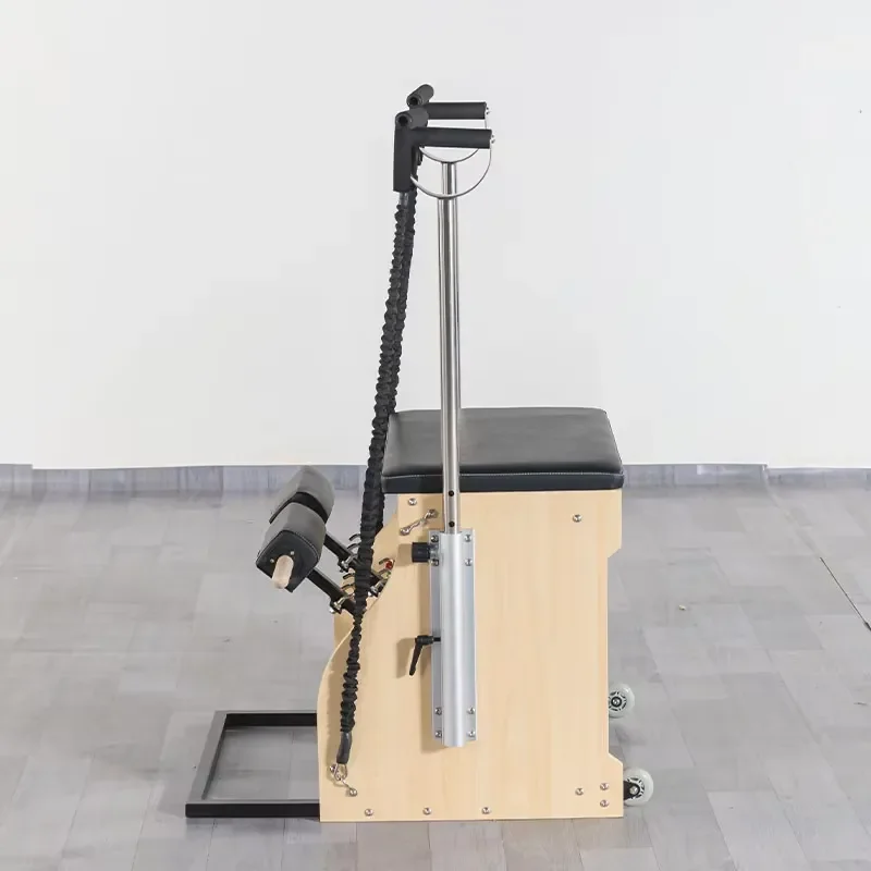 Adjustable Handle Oak Wood Pilates Wenda Chair with Split Pedal and Resistance Spring for Commercial Gym Use OEM Factory