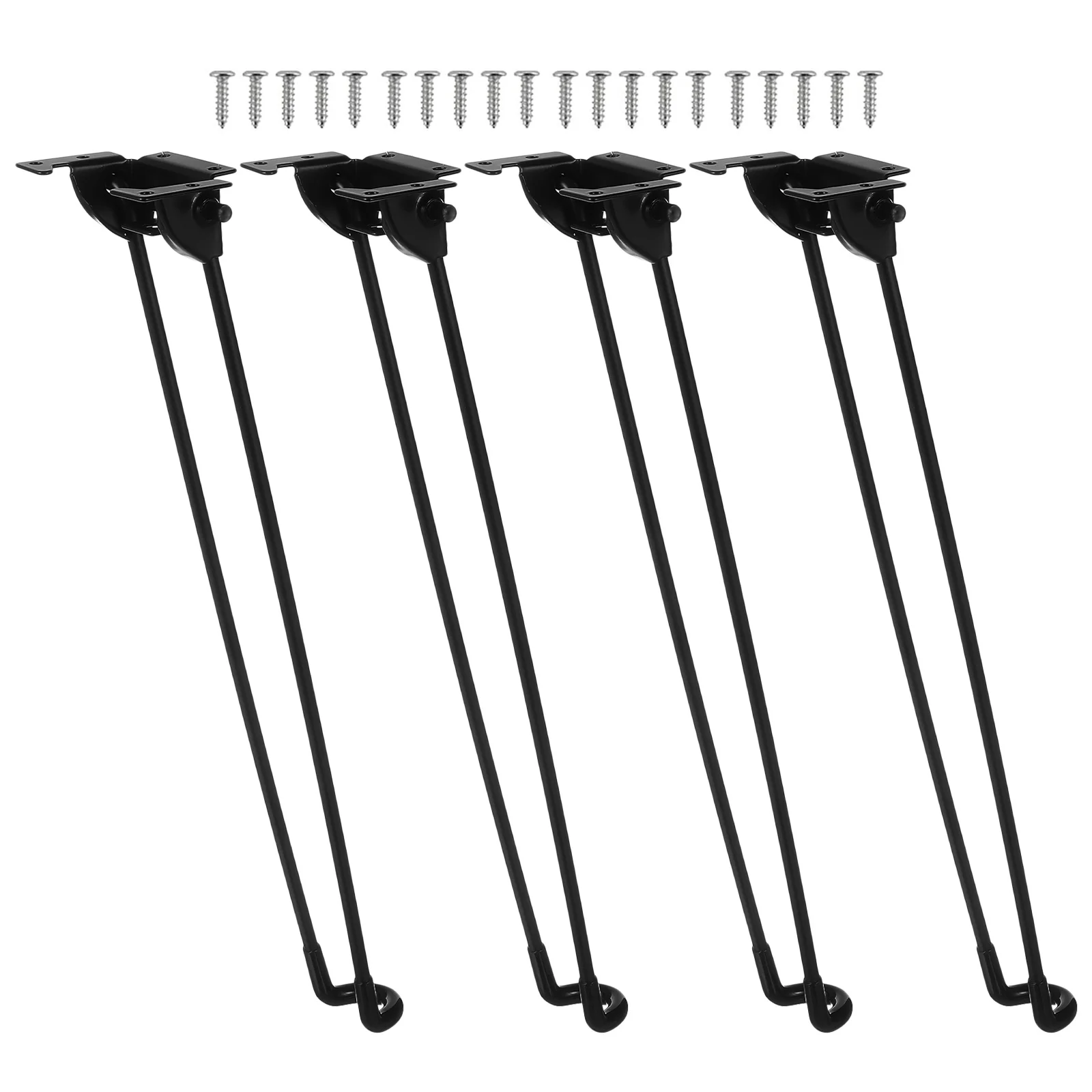 

4Pcs Metal Folding Table Legs Iron Durable Sturdy Black Table Supports for Bed Desk Computer Station Furniture Leg
