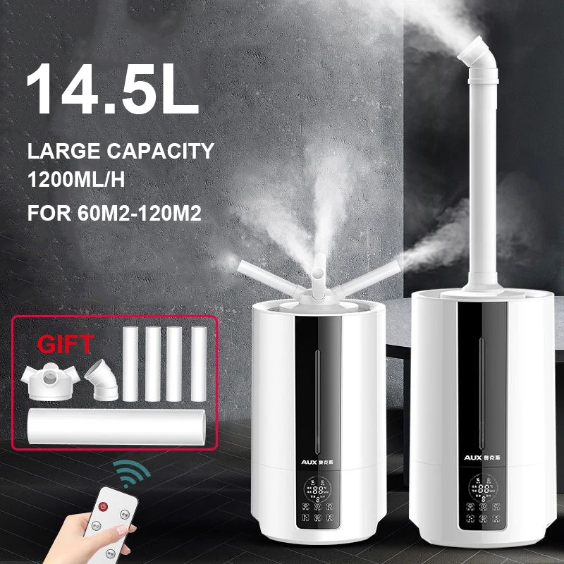 14.5L Large Capacity Ultrasonic Air Humidifier For 120m² High Spray Volume 1200ML/H Automatic Humidity Control Water Diffuser