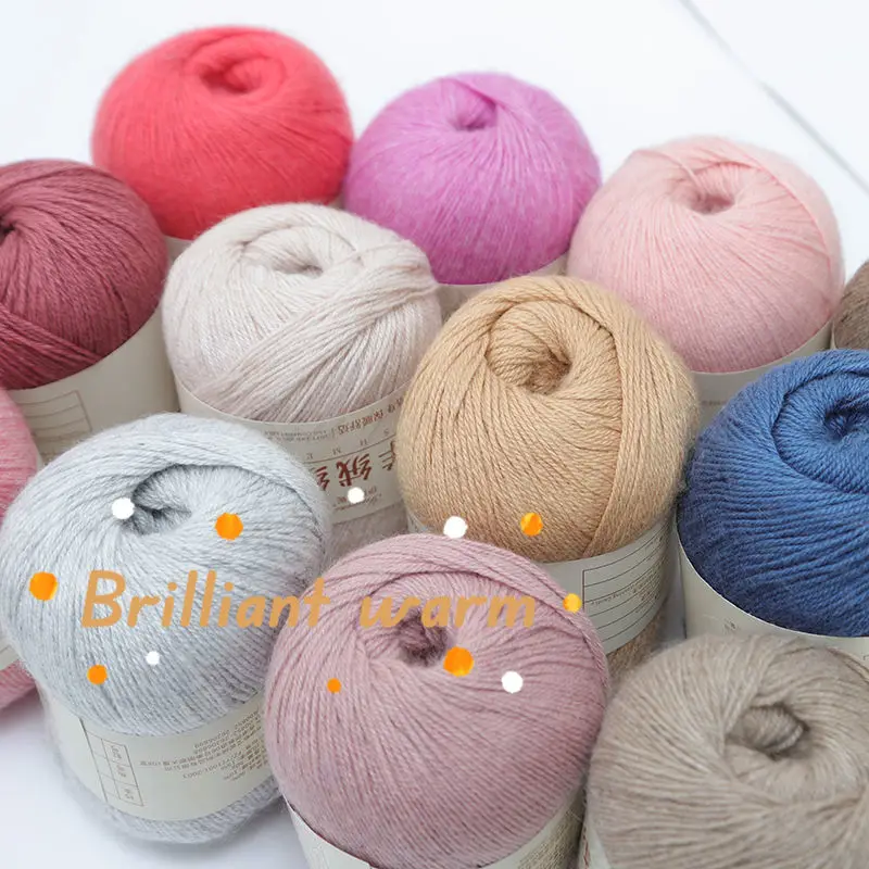 50g/Ball High Quality Cashmere Yarn， Soft Mink Cashmere Thread for Hand Knitting Sweater Scarf Gloves DIY Sewing Crochet Thread