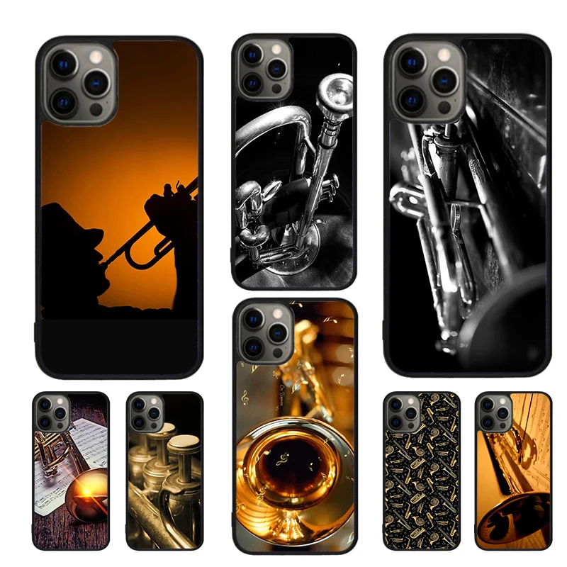 Piccolo Trumpet Brass Instruments Phone Cases Cover For iPhone 16 15 14 12 13 mini 11 Pro MAX apple 6 7 8 Plus SE2020 Coque