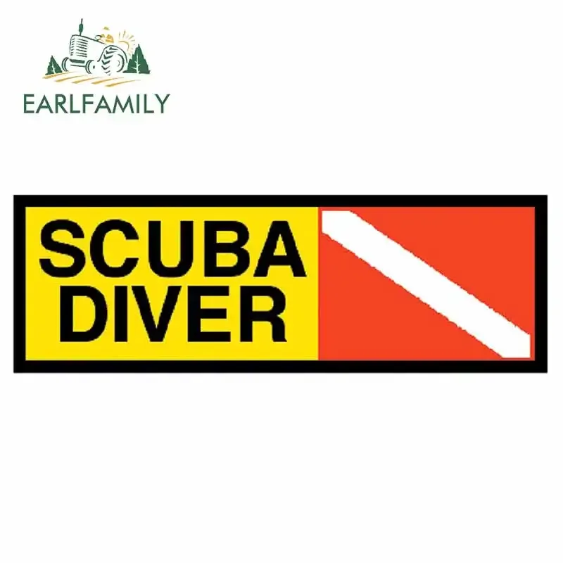 EARLFAMILY 13cm x 4.6cm For Scuba Diver Personality Creative Car Stickers Fashion Decal Vinyl Material Waterproof Decoration