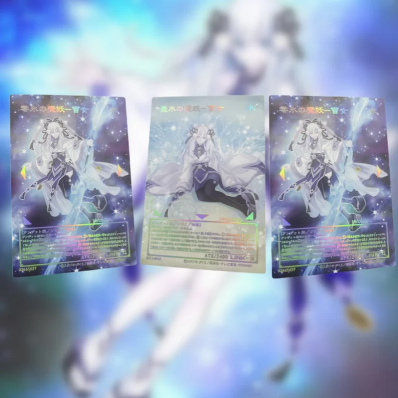 

Yu Gi Oh Card Yuki-Onna the Absolute Zero Mayakashi Anime Game Characters Collection Laser Relief DIY Toy Gift Full Picture Card