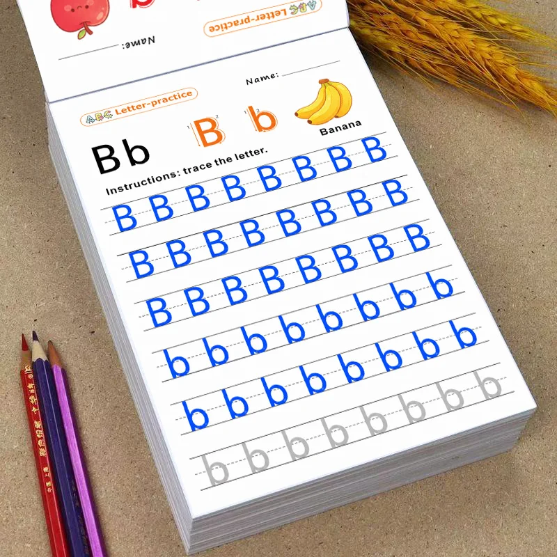 Alphabet Letter Tracing Workbook 64 Pages for Kids Number Words Handwriting Practice Preschool Learning Activity Book