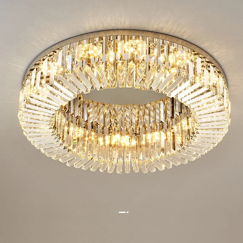 Modern Luxury Crystal Living Room Ceiling Lamp Bedroom Dining Room Led Ring Ceiling Lamp Indoor Lighting Home Decoration Lamps