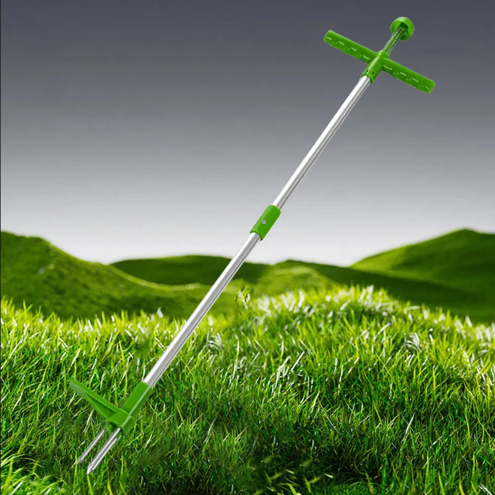 Stand Up Weeder Garden Manual Weeder with 3 Claws & Foot Pedal Portable Weed Remover Handheld Weed Puller for Outdoor Yard Grass