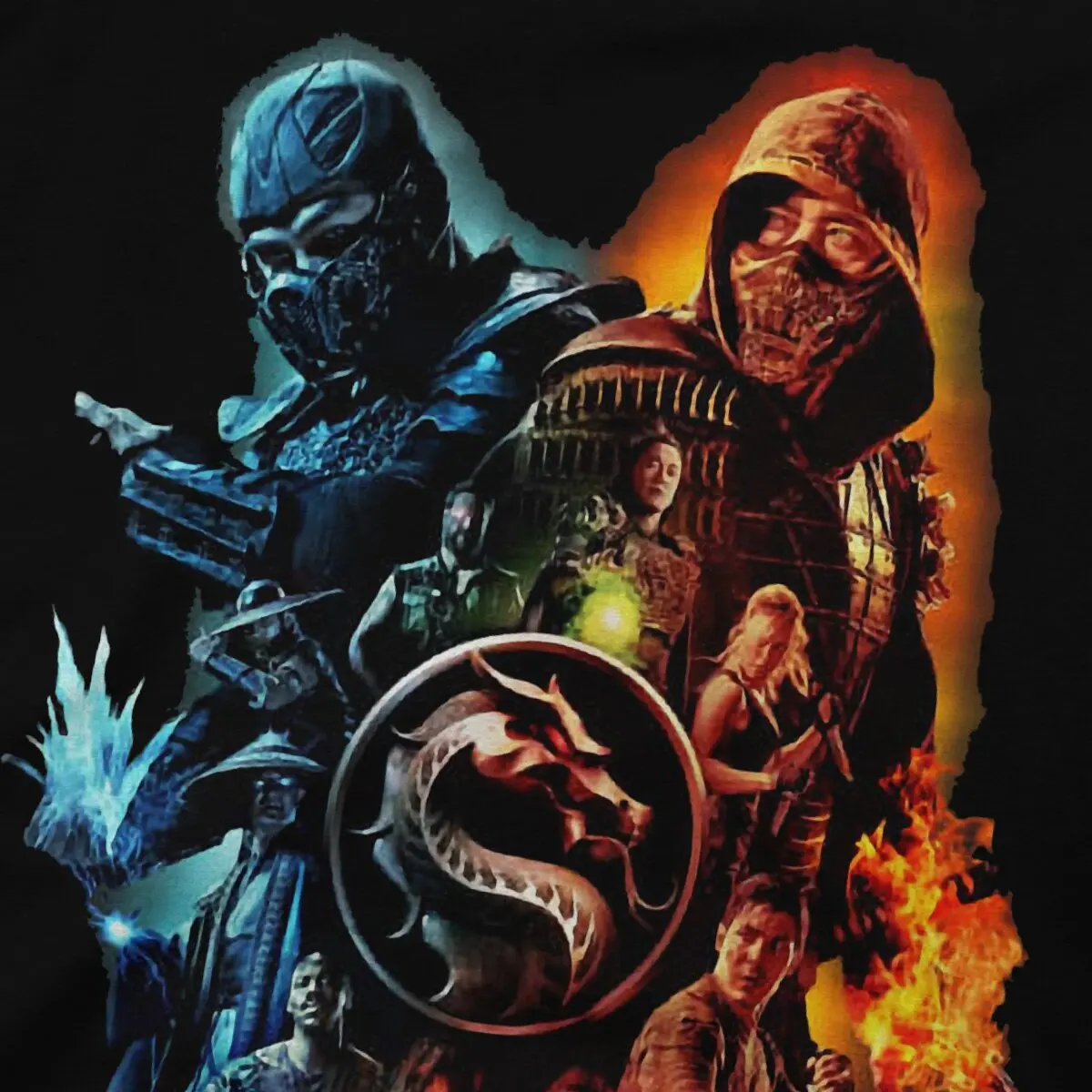 Novelty Single Player Combat Games T-Shirt Men Crew Neck Cotton T Shirts Mortal Kombat Short Sleeve Tees Gift Idea Clothes