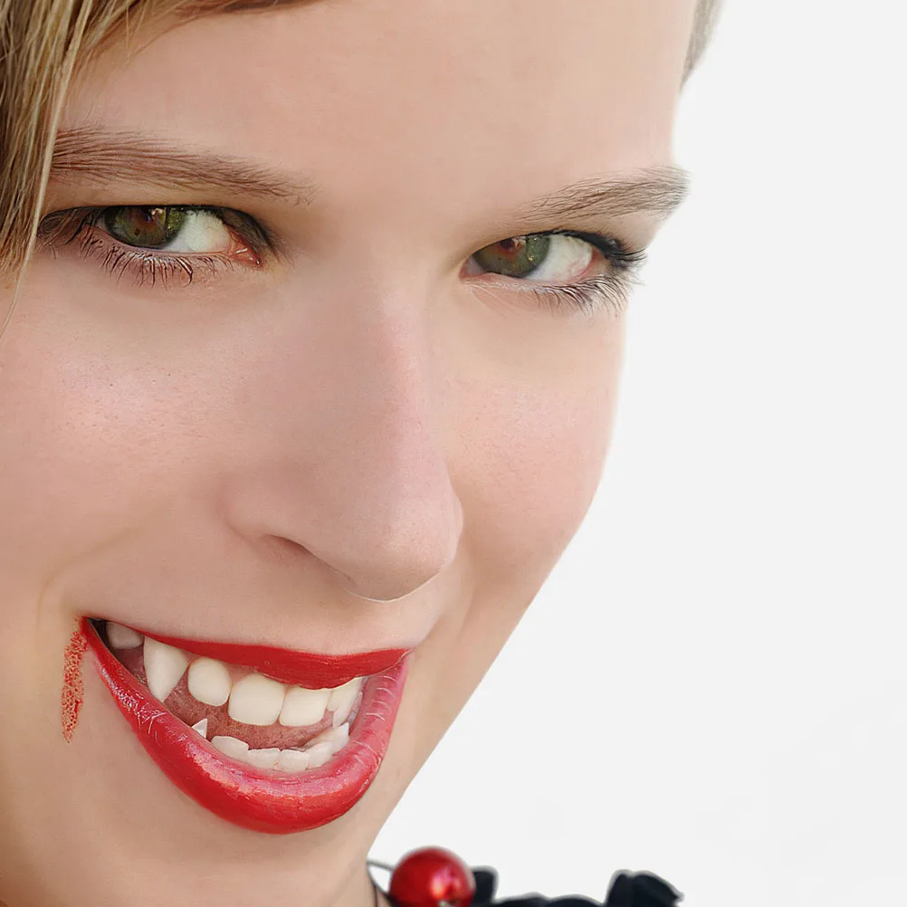 

12pcs Glow In The Dark Fake Teeth Resin Fangs For Cosplay Halloween Party Scary Props Vampire Zombie Role Play Novelty