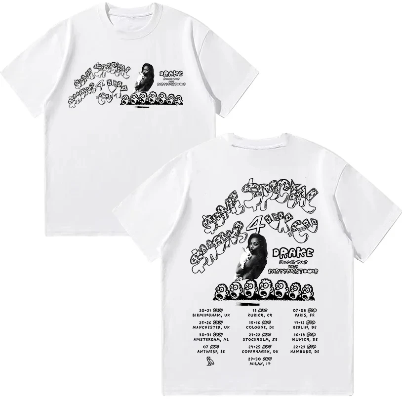 25 Camiseta Hip-hop moda Drake PARTYNEXTDOOR verano algodón Top suelto regalo de seguidor camiseta de alta calidad ropa estética