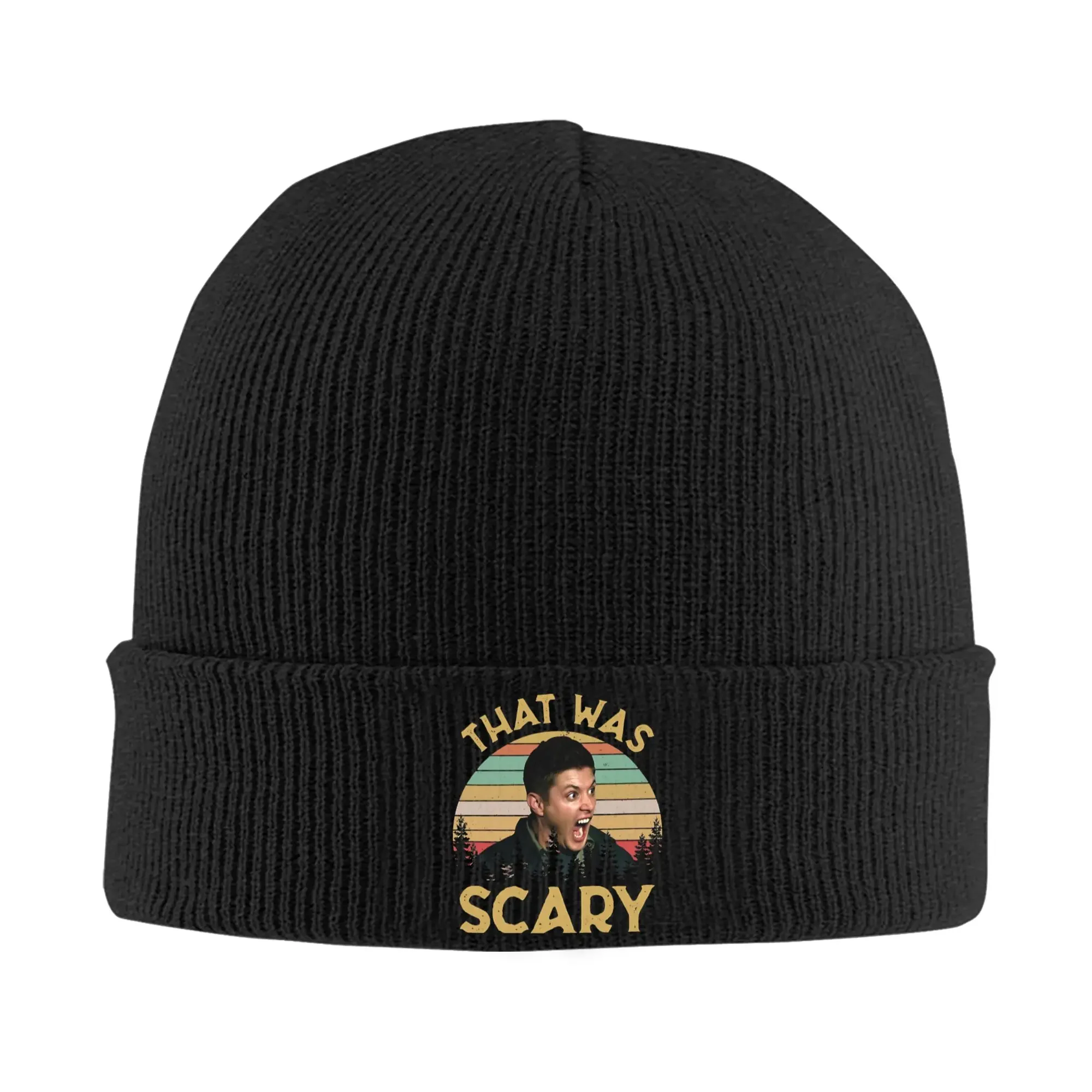 Dean Winchester Sobrenatural Que Era Assustador Gorro Engraçado Para Homens Mulheres Bonés de Malha Skullies de Inverno