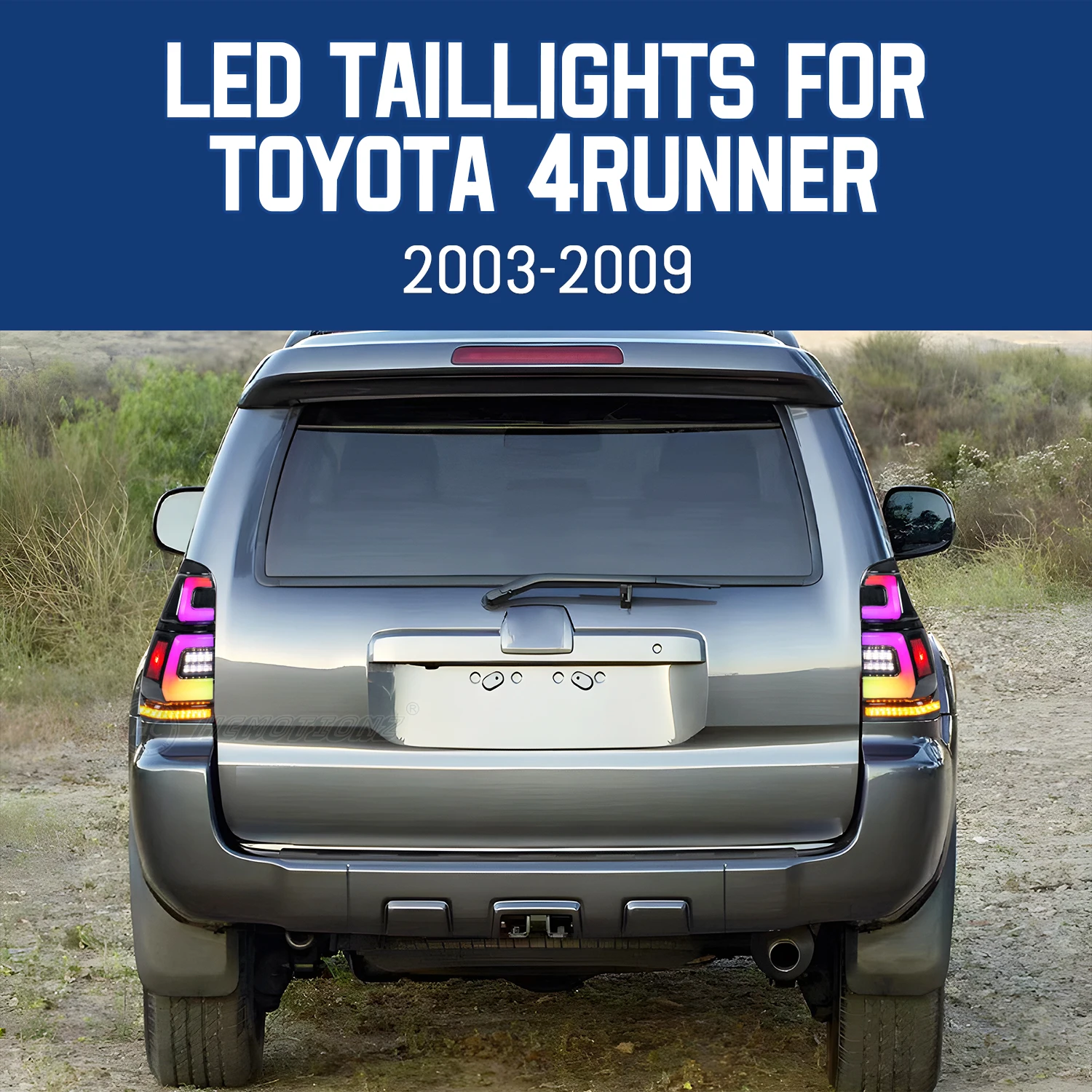 HCMOTIONZ LED Tail Lights for Toyota 4Runner 2003-2009 4th Gen RGB Animation Sequential Rear Lamps Assembly Lighting System