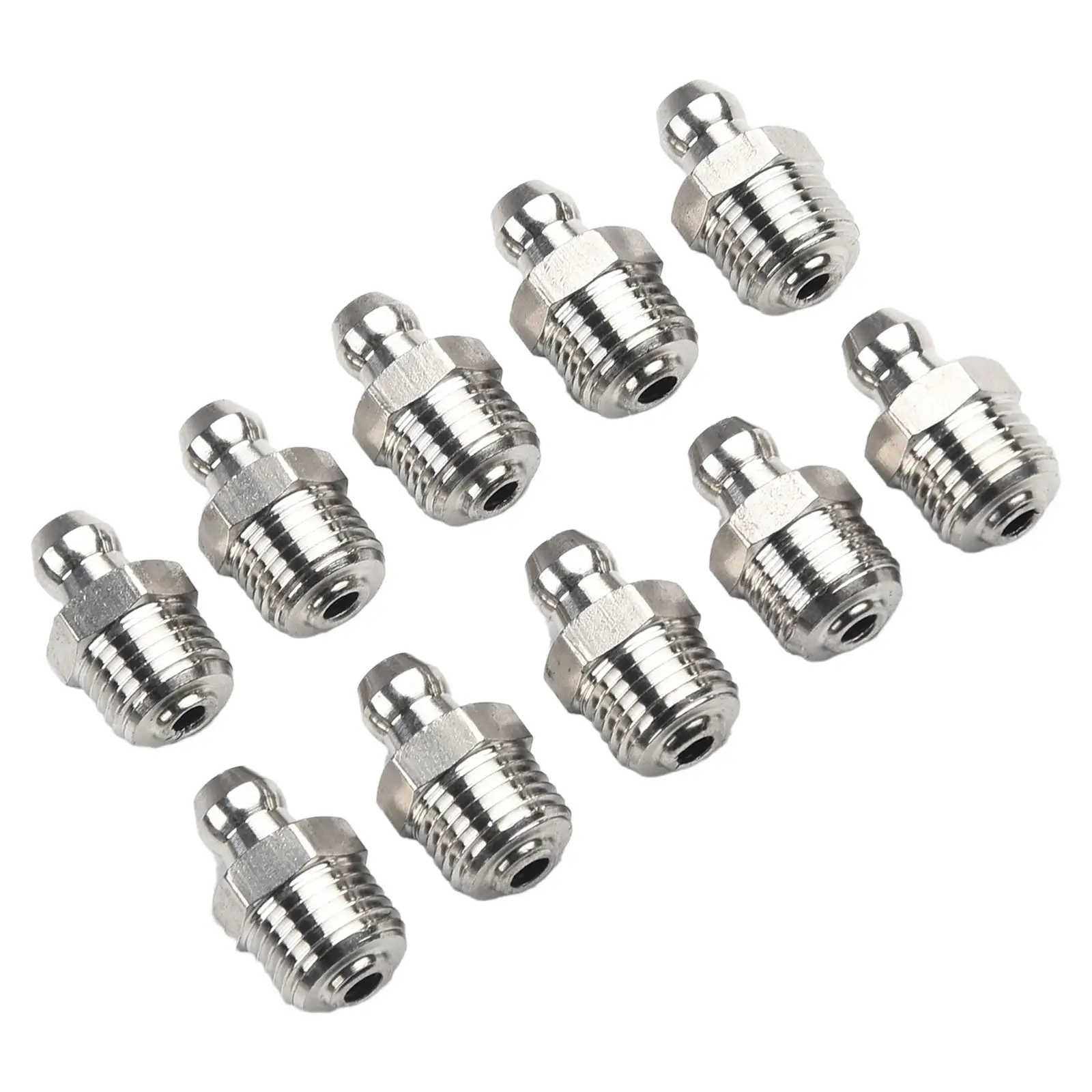 10pcs 201 Stainless Steel Straight Hydraulic Grease Fitting 1/8-28inch Thread Grease Accessories Grease Nipple Machine Supplies