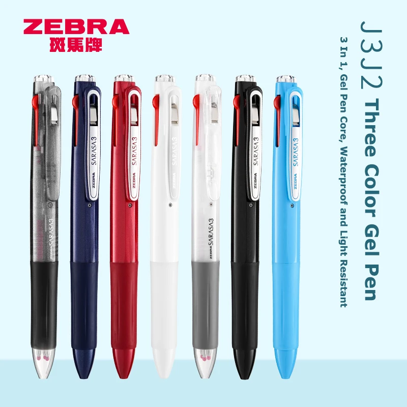 Japanese ZEBRA SARASA 3 in 1 Gel Pen,J3J2 Multi-Colores Multifunction Signature boligrafos elegantes aesthetic stationery suppli