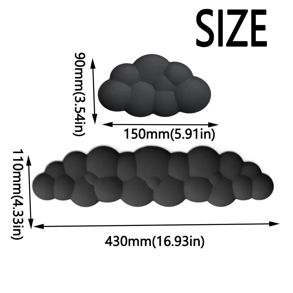 Alas Pergelangan Tangan Keyboard Bentuk Awan Ergonomis Bantalan Katun Memori Tahan Air Bantal Tangan Anti-selip Gelang 3D Alas Mouse Gamer