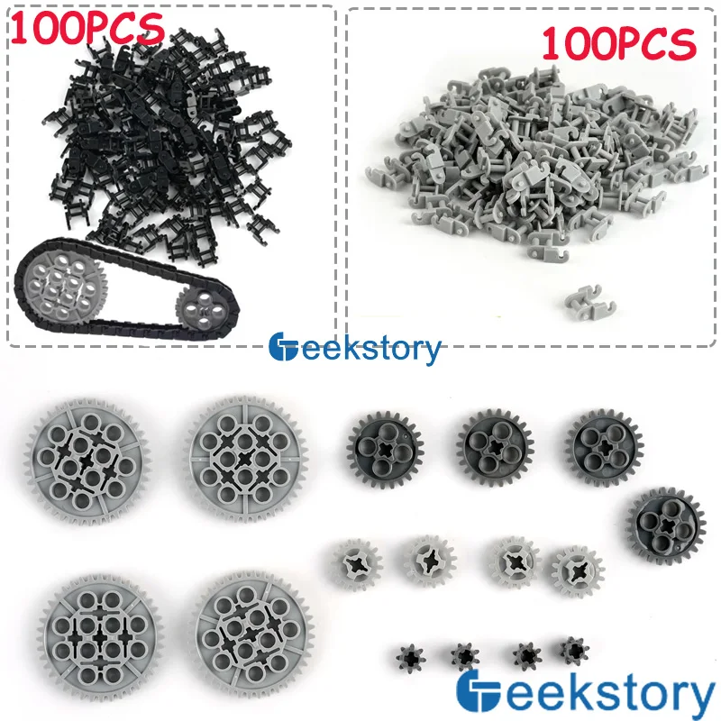

Chain Tracks Wheels Technology Bricks Parts With Multi-specification Gears Chain Crawler 3711 Building Blocks Toys Accessories