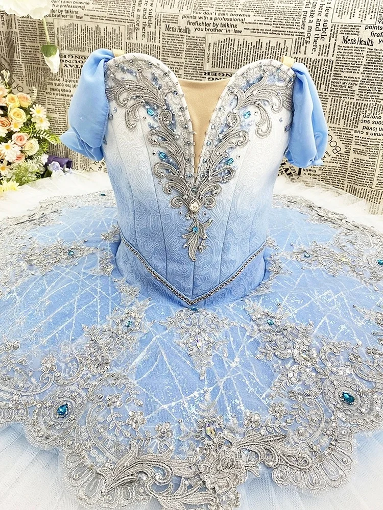 2024 latest high-end customized Bluebird Silver Fairy, Sleeping Beauty ballet costume tutu professional version