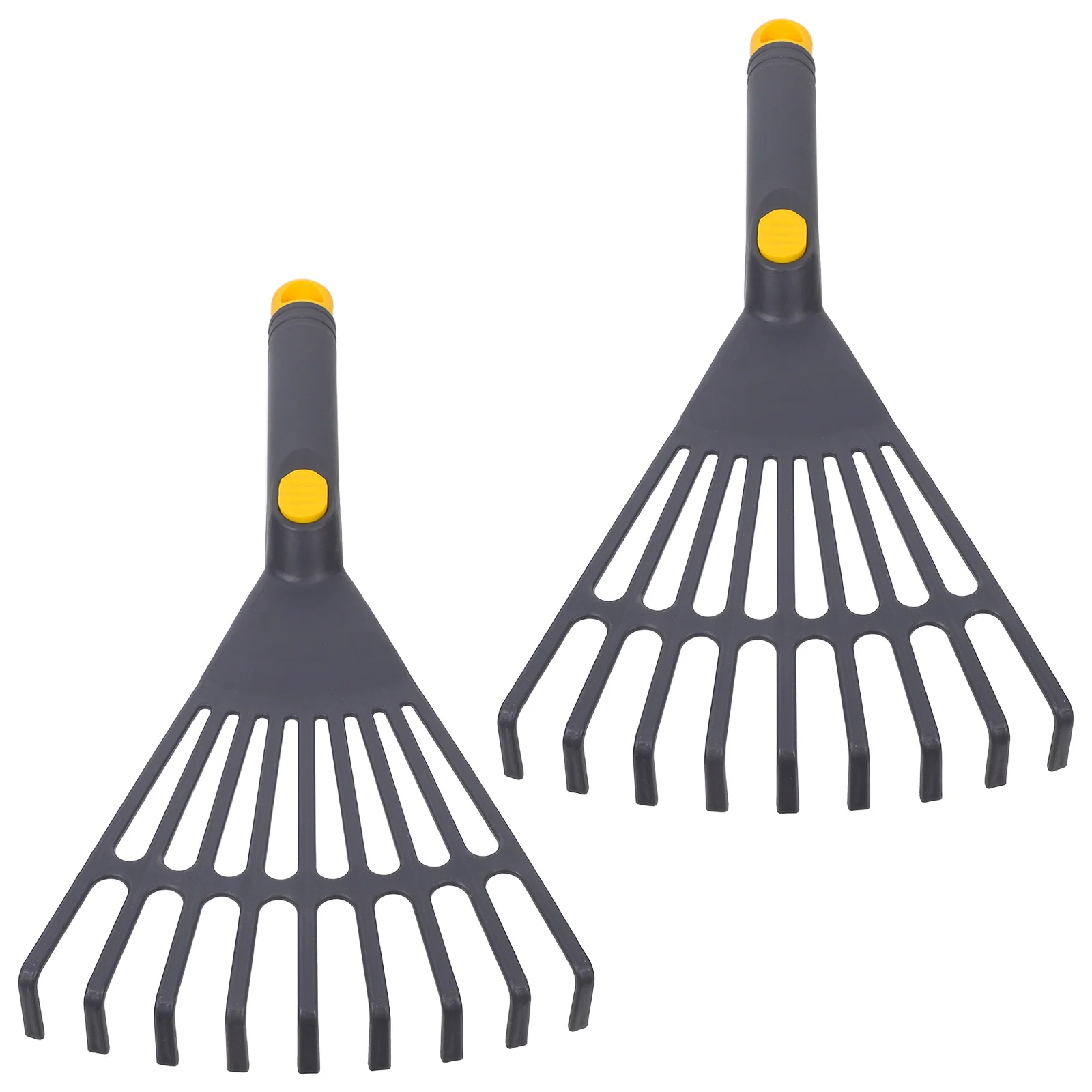 

2pcs Garden 6.88" Wide 13.64" Long Lightweight Plastic Hand Rake For Leaves Lawn Yard Landscaping Tools Rake For Gardening