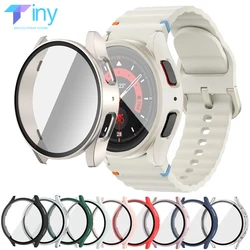 Tempered Glass+Case for Samsung Galaxy Watch 7 44mm 40mm Screen Protector All-Around Bumper Cover for Galaxy Watch 6 7FE 40 44mm