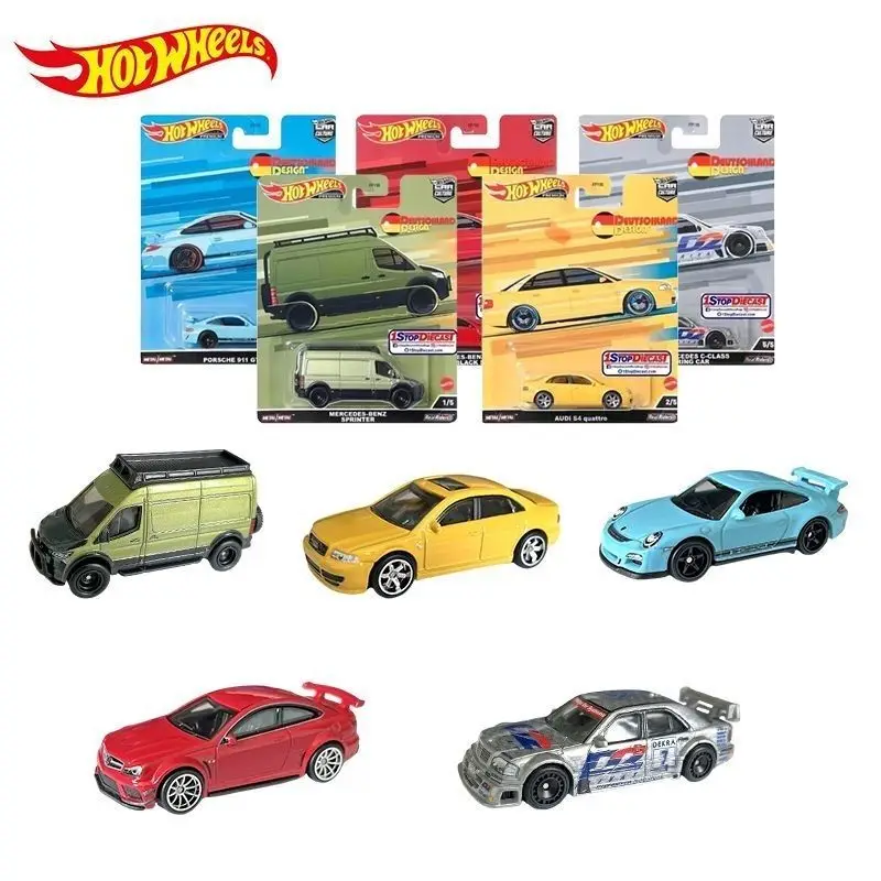 

Hot Wheels Car Model Deutschland Design Series Alloy Mercedes Ben C63 Audy S4 Porsch 911 Models Collection Boy Man Gift Toys