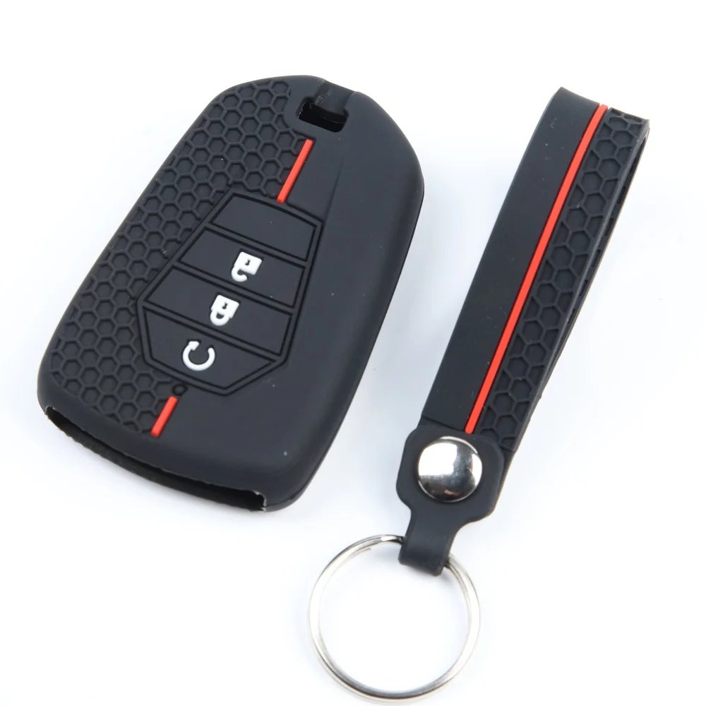 for ISUZU Dmax D-max Mux 2021 2022+ D-max MU-X 3.0 Mux 3 Buttons Silicone Car Key Cover Remote Control Fobs Accessories Box