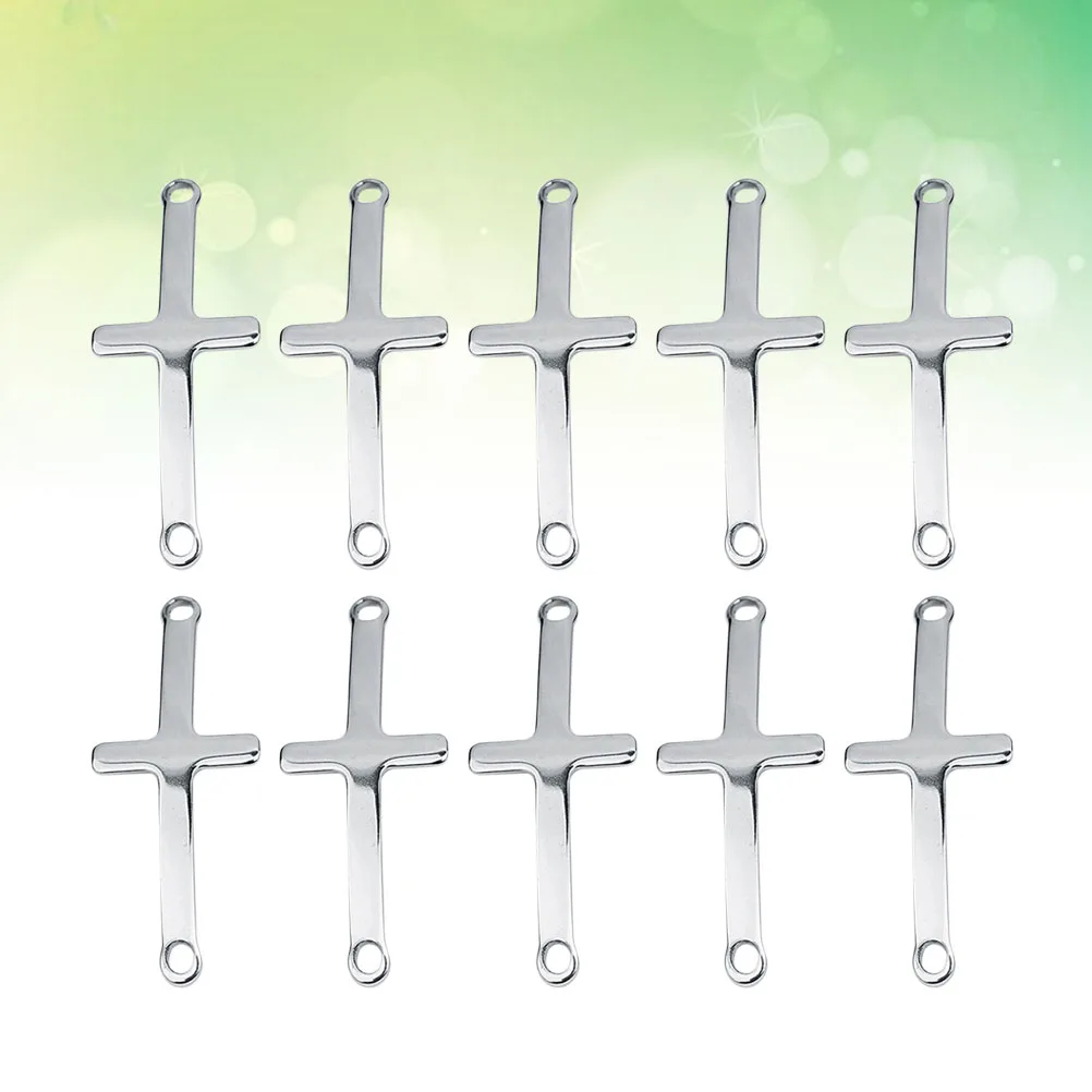 

10pcs Stainless Steel Cross Pendant Unique Shape Durable Diy Jewelry Making Accessories Necklace Bracelet Keychain Anklet