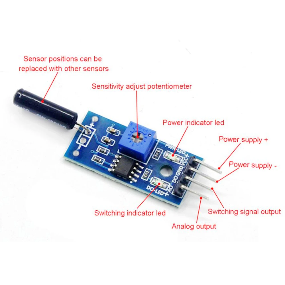 Vibration Sensor Module Vibration Switch Alarm Module For Arduino Diy Kit