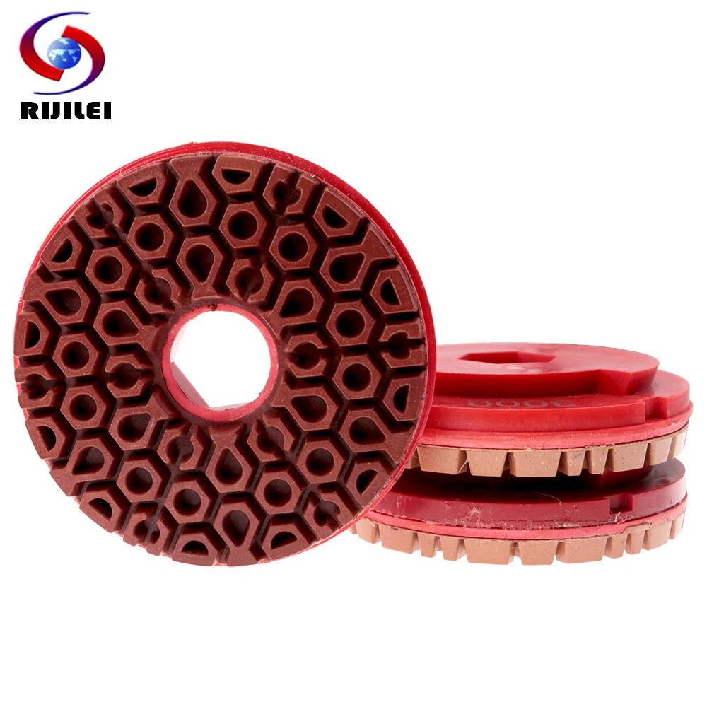 7 PCS 5Inch Snail Lock Edge Polishing Pad Aggressive Sanding Disc Wet Use For Granite Marble Stone Concrete Floor