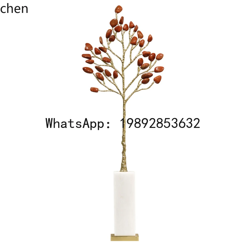 AA  fortune tree slender copper ornament living room porch TV cabinet home art decoration