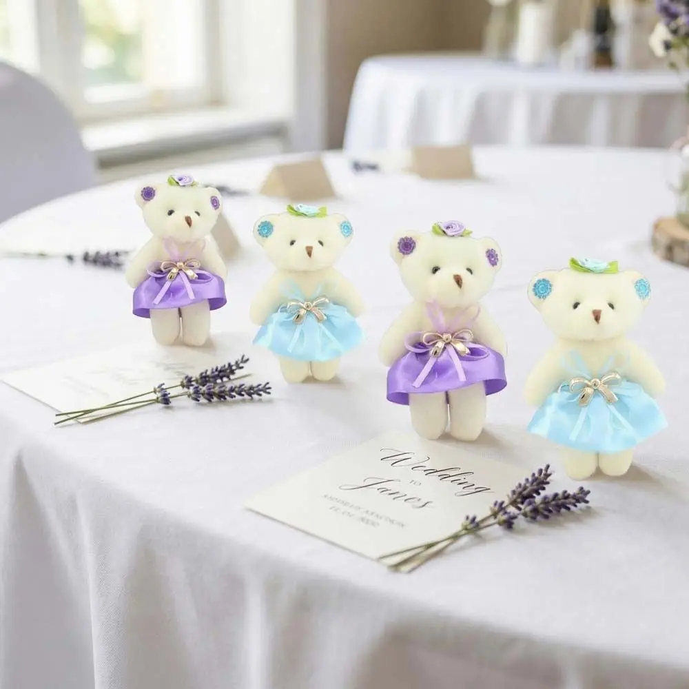 10pcs/set Wedding Gift Animal Mini Bear Flower Bouquet Cartoon DIY Cartoon Bouquet 12cm Bear Girl Birthday Gift