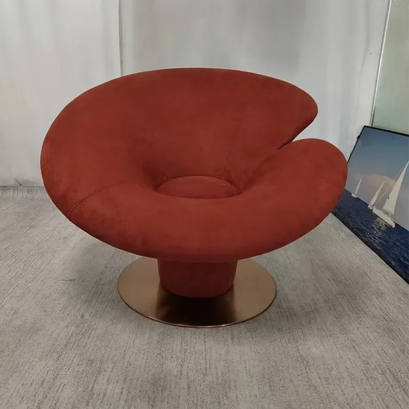 

creative lotus chair light luxury minimalist Ganoderma lucidum chair hotel model room Internet celebrity modern horseshoe chair