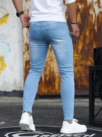 Jeans pour hommes, bleu ciel, noir, fermeture éclair, jeans stretch, coupe slim décontractée, pantalon pour hommes, taille plus, pantalon crayon, jeans skinny en denim pour hommes 6