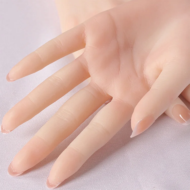 unique Highly Simulated Artificial Hand Model for Display Acupuncture Manicure Platinum Silicone Realistic Fake Hand Model