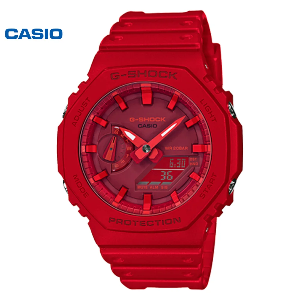 Casio GA-2100 series men's watch farmhouse oak octagonal sports waterproof quartz watch electronic watch student G-SHOCK