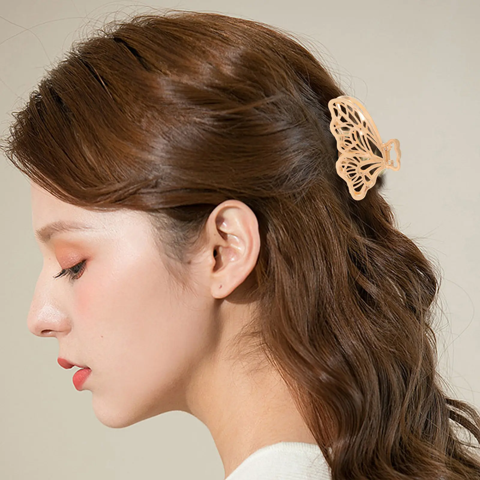 

Набор из 3 заколок-бабочек для волос, женские нескользящие стильные заколки-крабы для кемпинга, шопинга, спортзала, салона красоты, декора