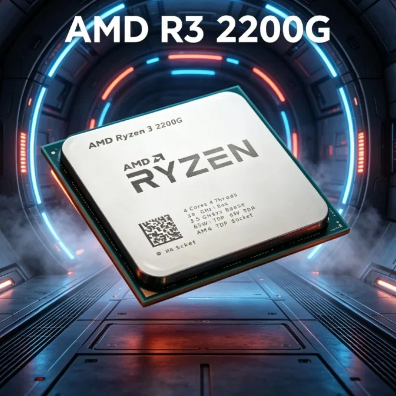 AMD Ryzen 3 2200G Light Gaming APU Unlocked Vega 8 Graphics 4 Core 4 Thread 3.5GHz AM4 Socket 65W Desktop CPU Without Package